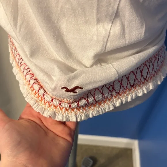 Hollister White Blouse with Pink Accents - Picture 3 of 7